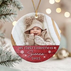 Personalized Baby First Christmas Ornament, Baby 1st Xmas Photo Ornaments
