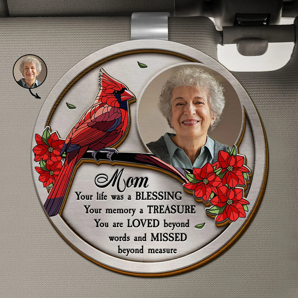 Dad Mom Your Life Was A Blessing Memorial - Personalized Custom Shaped Car Visor Clip
