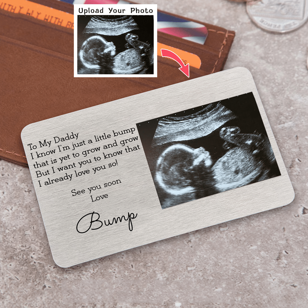 Metal Wallet Card - Love Bump - I Know I’m Just a Little Bump That Is Yet To Grow And Grow