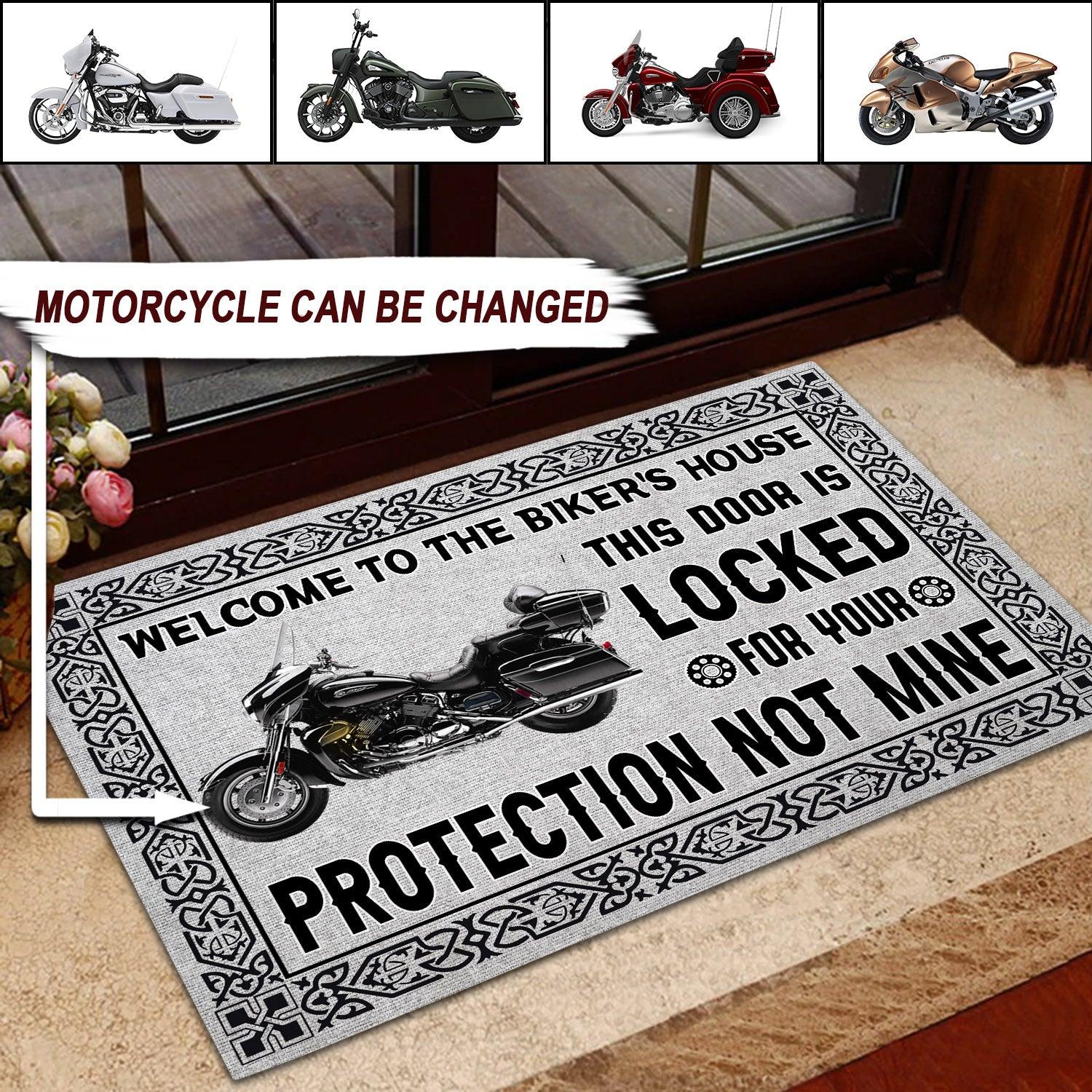 Motorcycle The Door Is Locked Personalized Doormat, Gift for Motorcycle Lovers