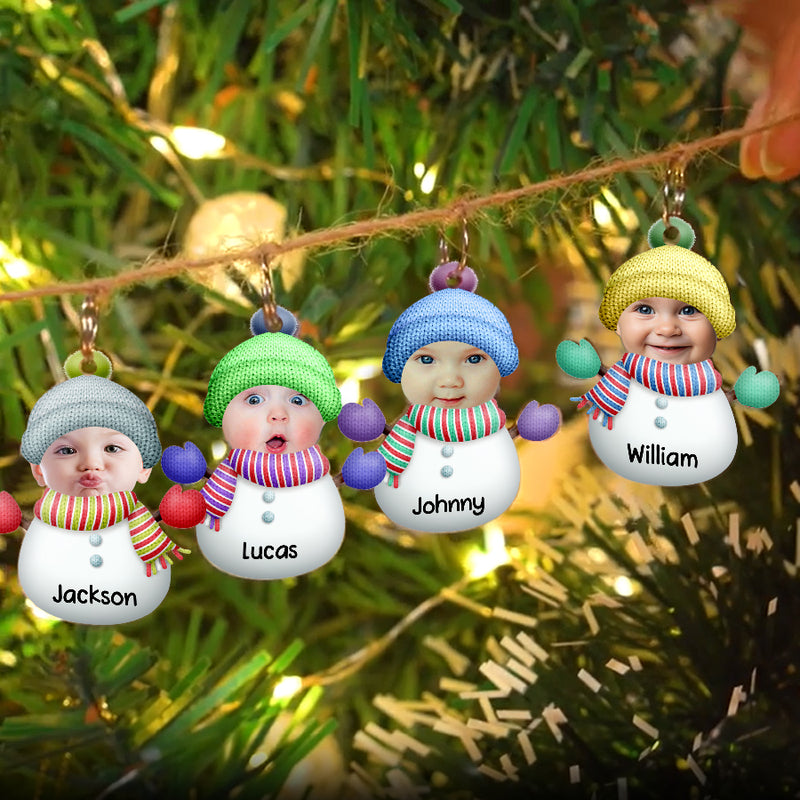 Personalized Christmas Snowman Decoration Custom Photo Ornament
