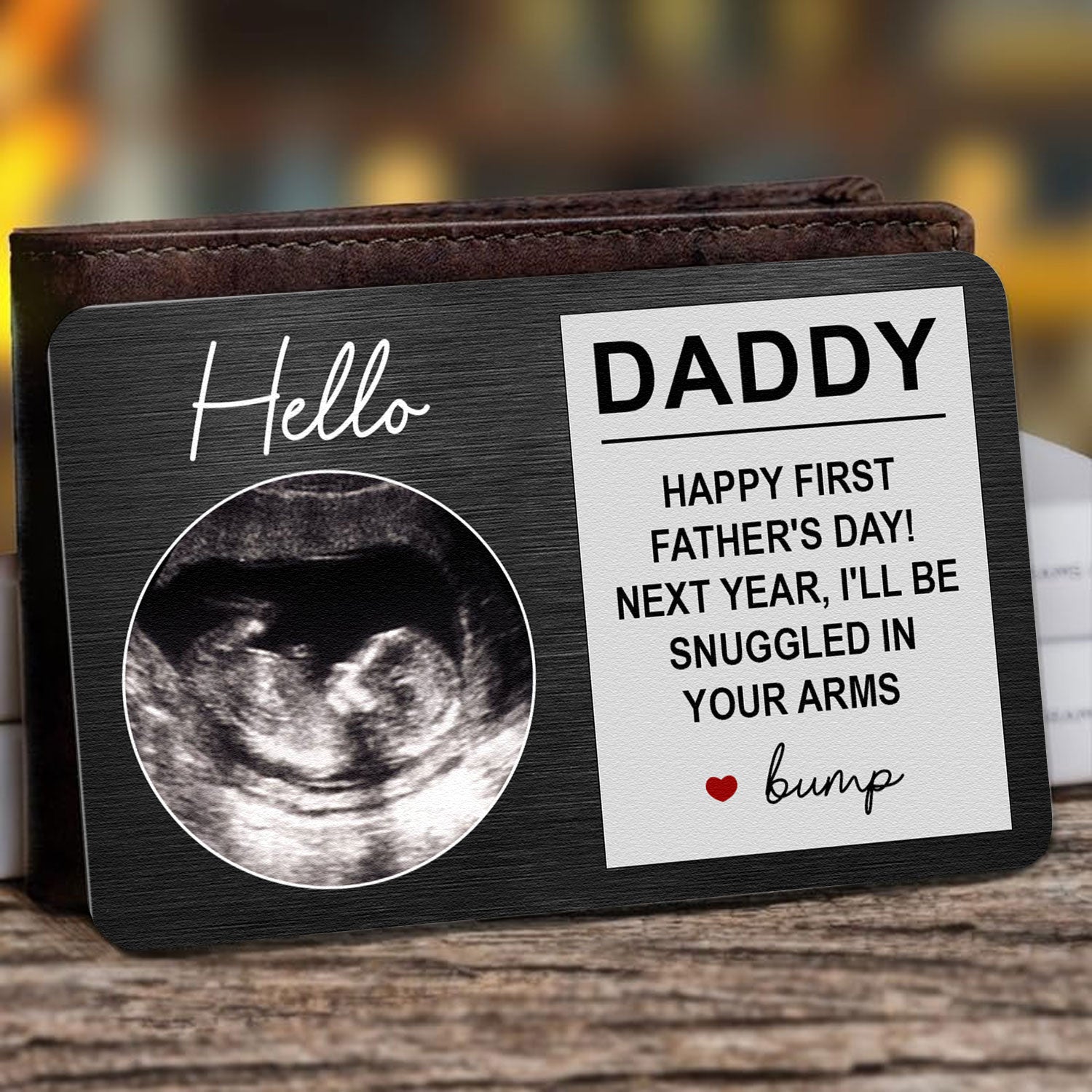 Next Year I'll Be Snuggled In Your Arms - Personalized Aluminum Photo Wallet Card