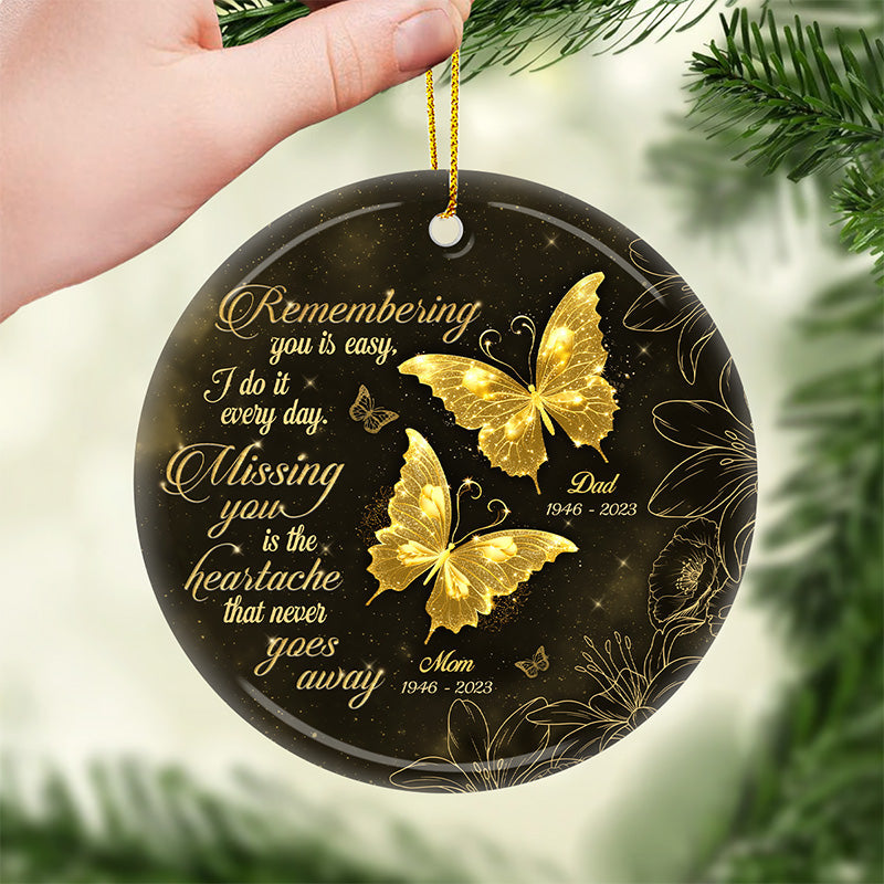 Not A Day Goes By That You Are Not Missed - Memorial Personalized Custom Ceramic Ornament