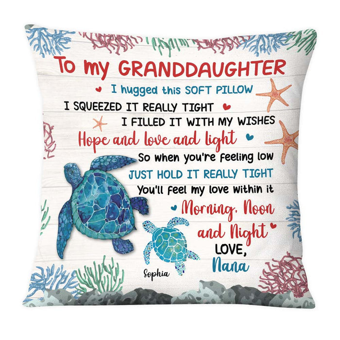 Gift For Daughter Granddaughter Hug This Turtle Pillowcase