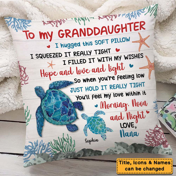 Gift For Daughter Granddaughter Hug This Turtle Pillowcase