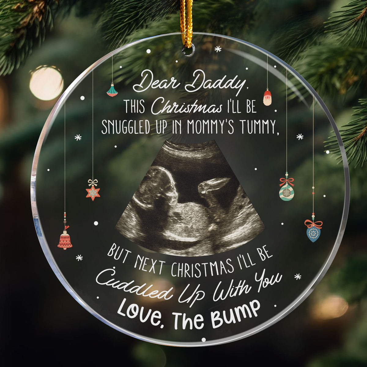 This Christmas Baby Bump To Daddy - Personalized Ornament