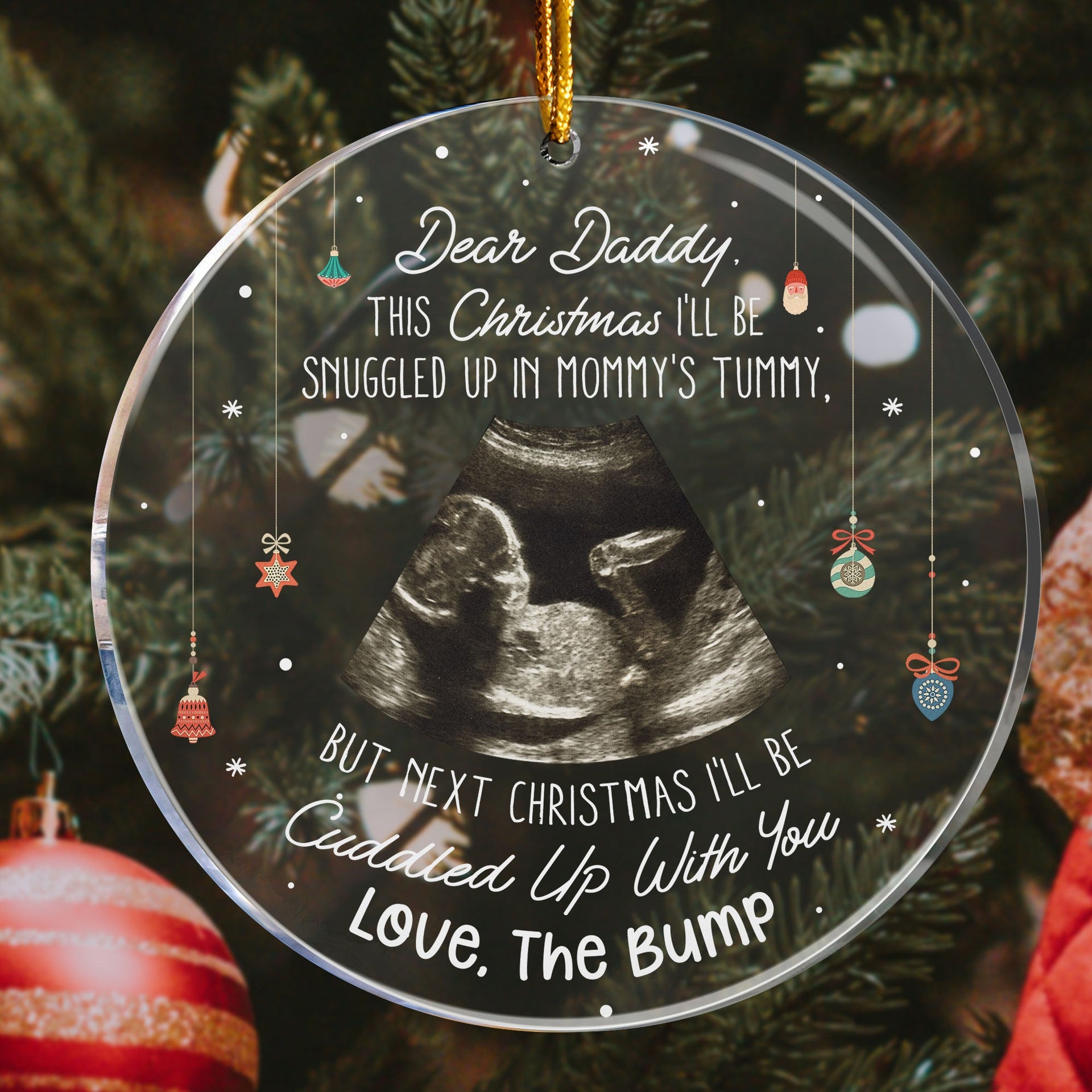 This Christmas Baby Bump To Daddy - Personalized Ornament