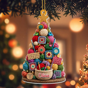 Crochet Love Joy, Personalized Acrylic Ornament, Gift For Crochet Lovers