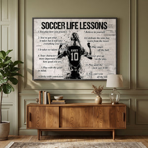 Soccer Life Lessons Canvas & poster, Personalized Soccer Girl Gift