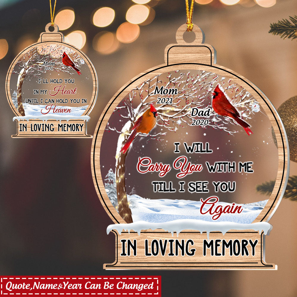 Memorial Cardinal Gift, Hard To Forget Someone Personalized Ornament