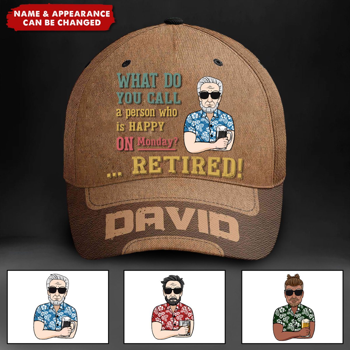 Happy Person On Monday - Personalized Classic Cap