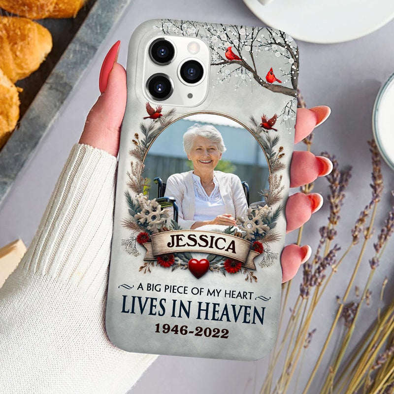 A Big Piece Of My Heart Lives In Heaven - Personalized Phone Case