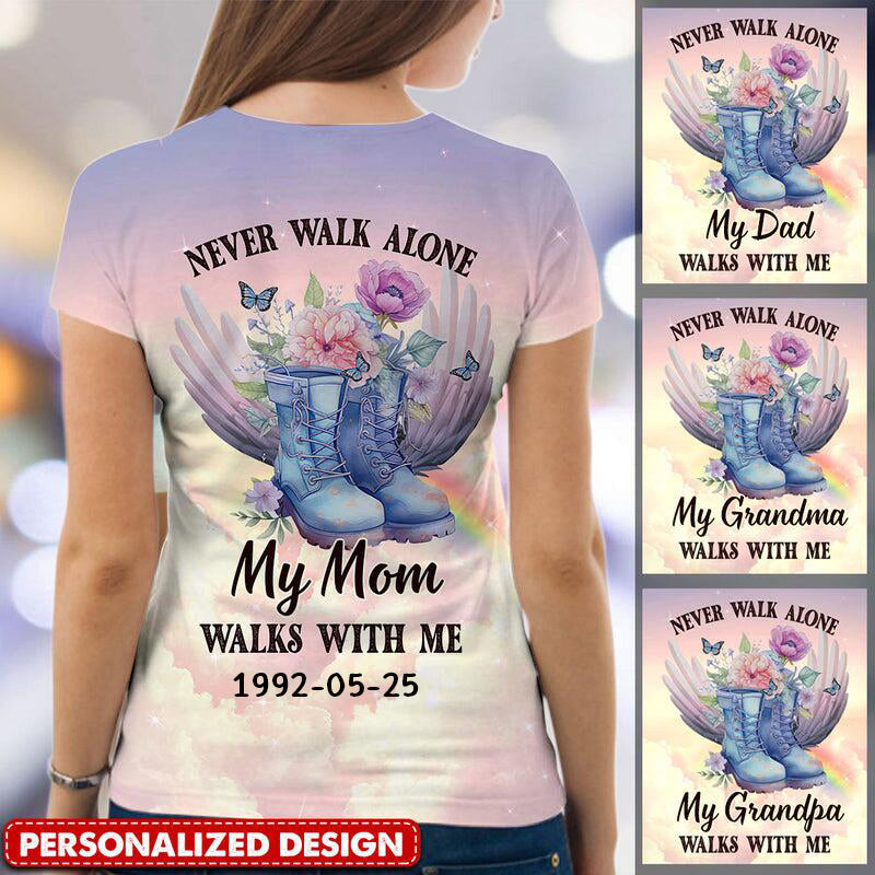 Memorial Flower Shoes Wings, Never Walk Alone Personalized Shirt