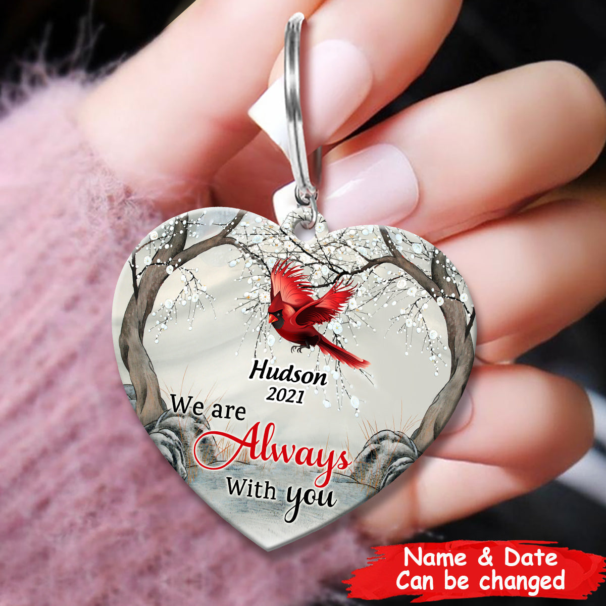 We Are Always With You Butterfly, Dragonfly, Cardinal Memorial Personalized Acrylic Keychain