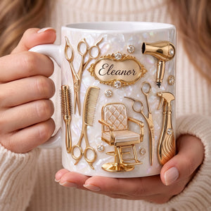 Personalized Hair Stylist Mug, Custom Name Salon Coffee Cup