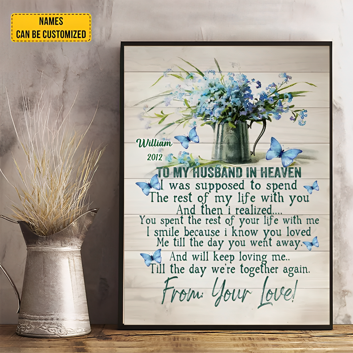 To My Husband In Heaven Spend The Rest Of My Life With You Canvas
