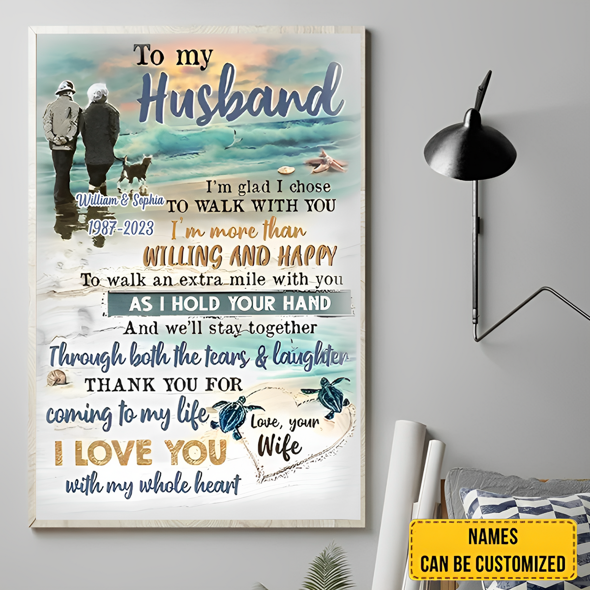 To My Husband I’m Glad I Chose To Walk With You Portrait Poster-Gift For Couple