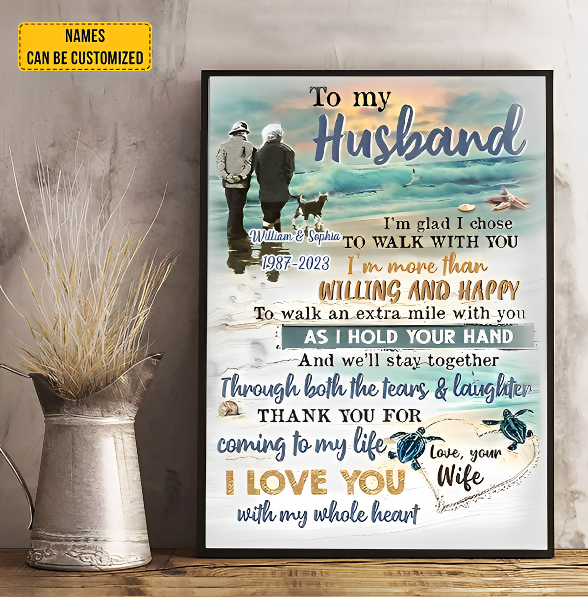 To My Husband I’m Glad I Chose To Walk With You Portrait Poster-Gift For Couple