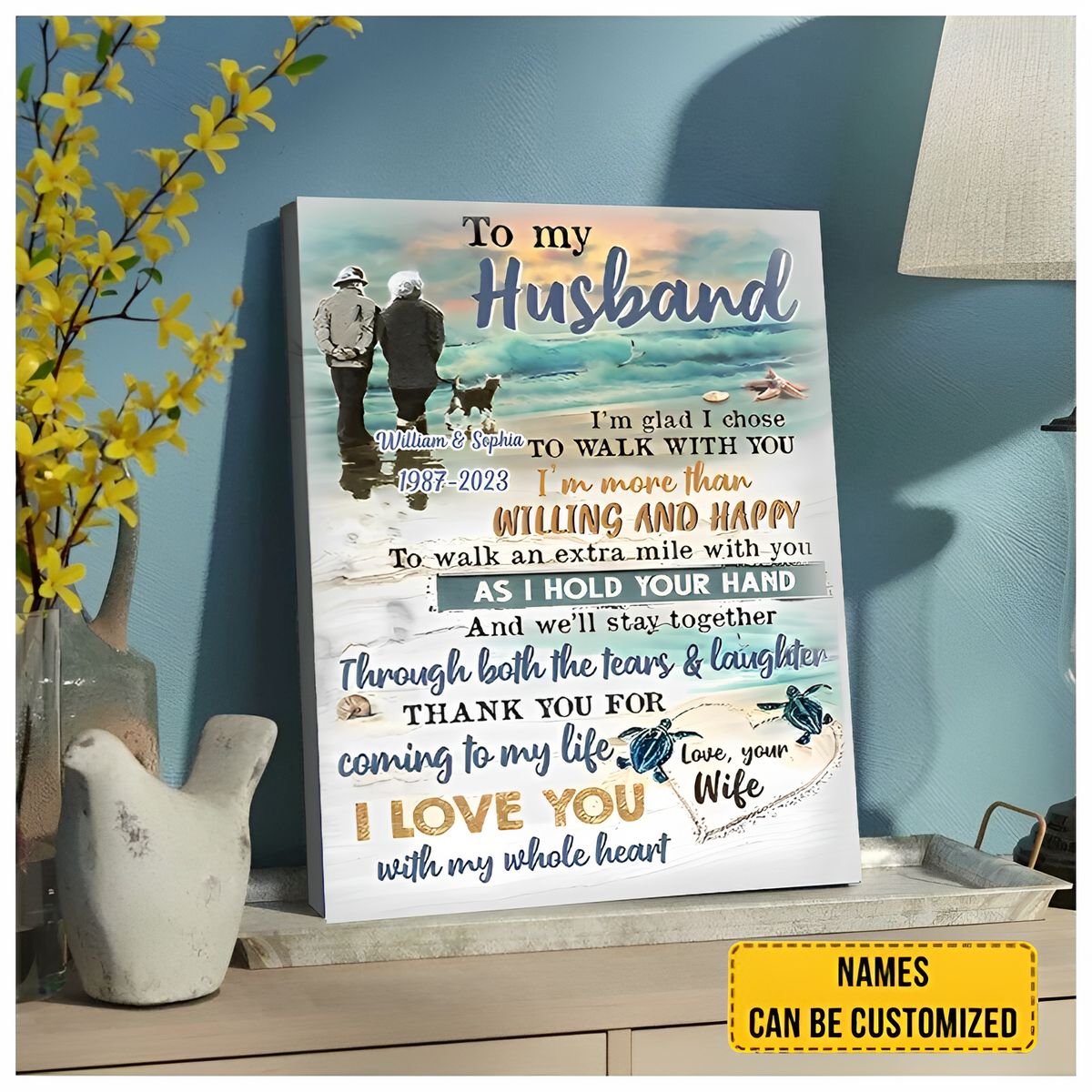 To My Husband I’m Glad I Chose To Walk With You Portrait Poster-Gift For Couple