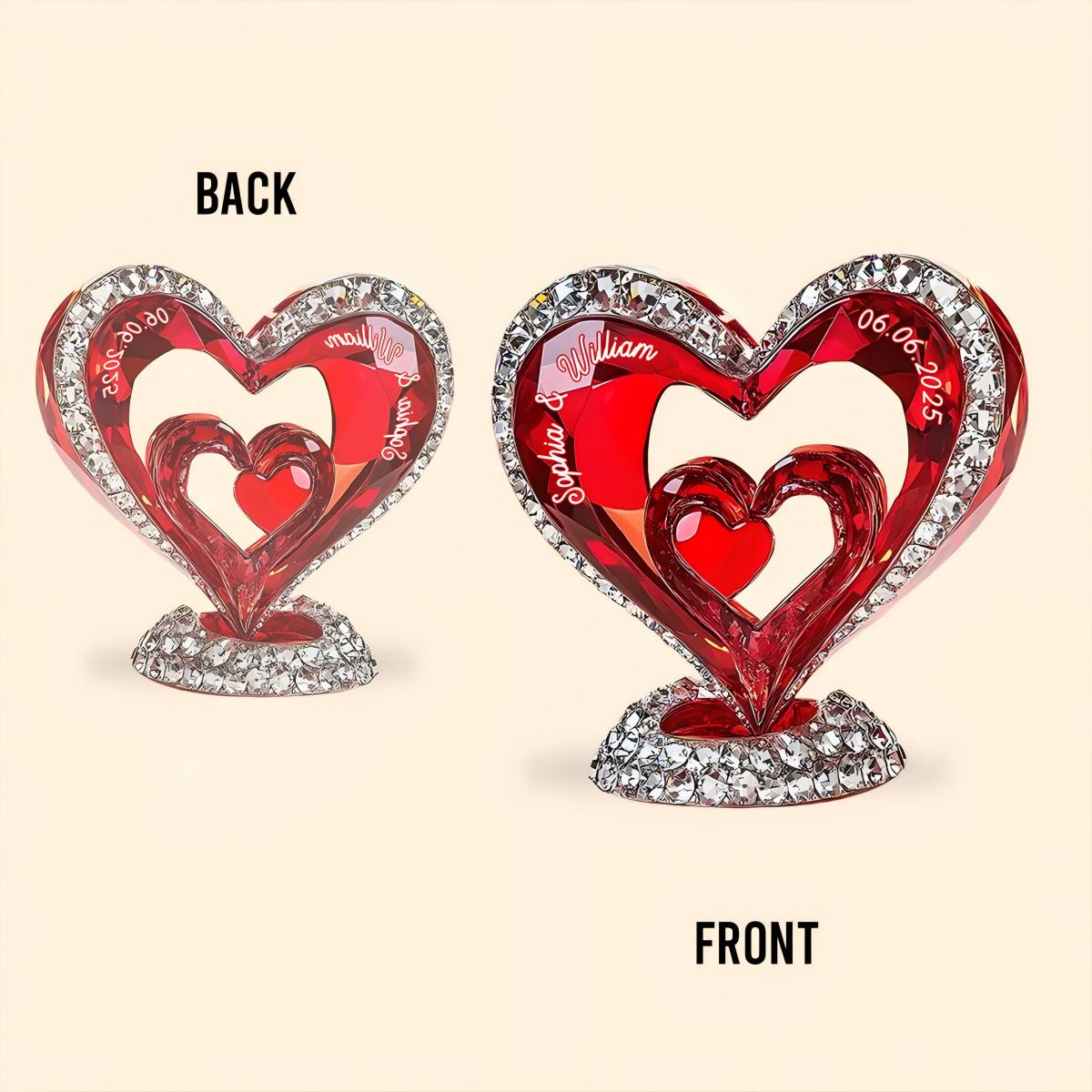 Personalized Heart Shaped Couple Acrylic Plaque