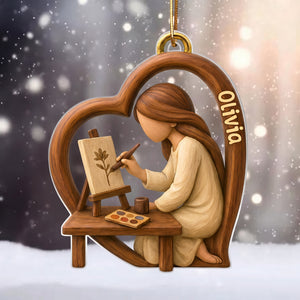 Personalized Girl Who Loves Painting Oranment – Inspiring Christmas Gift for Artists
