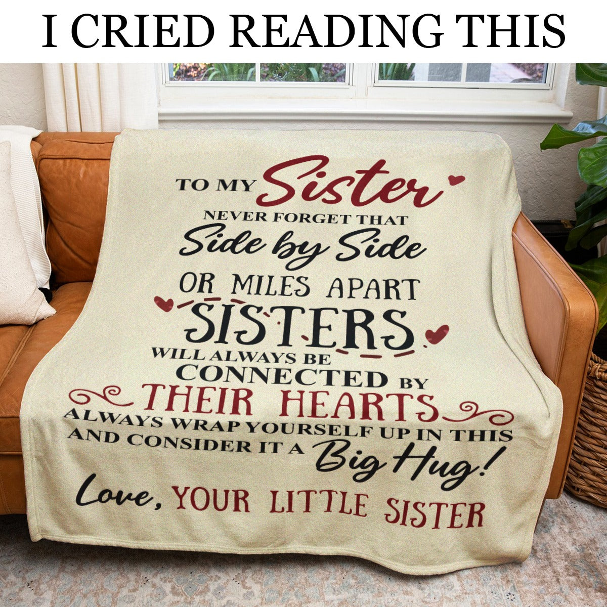 Gift For Sister Blanket, To My Sister Never Forget That Side By Side - Love From Little Sister