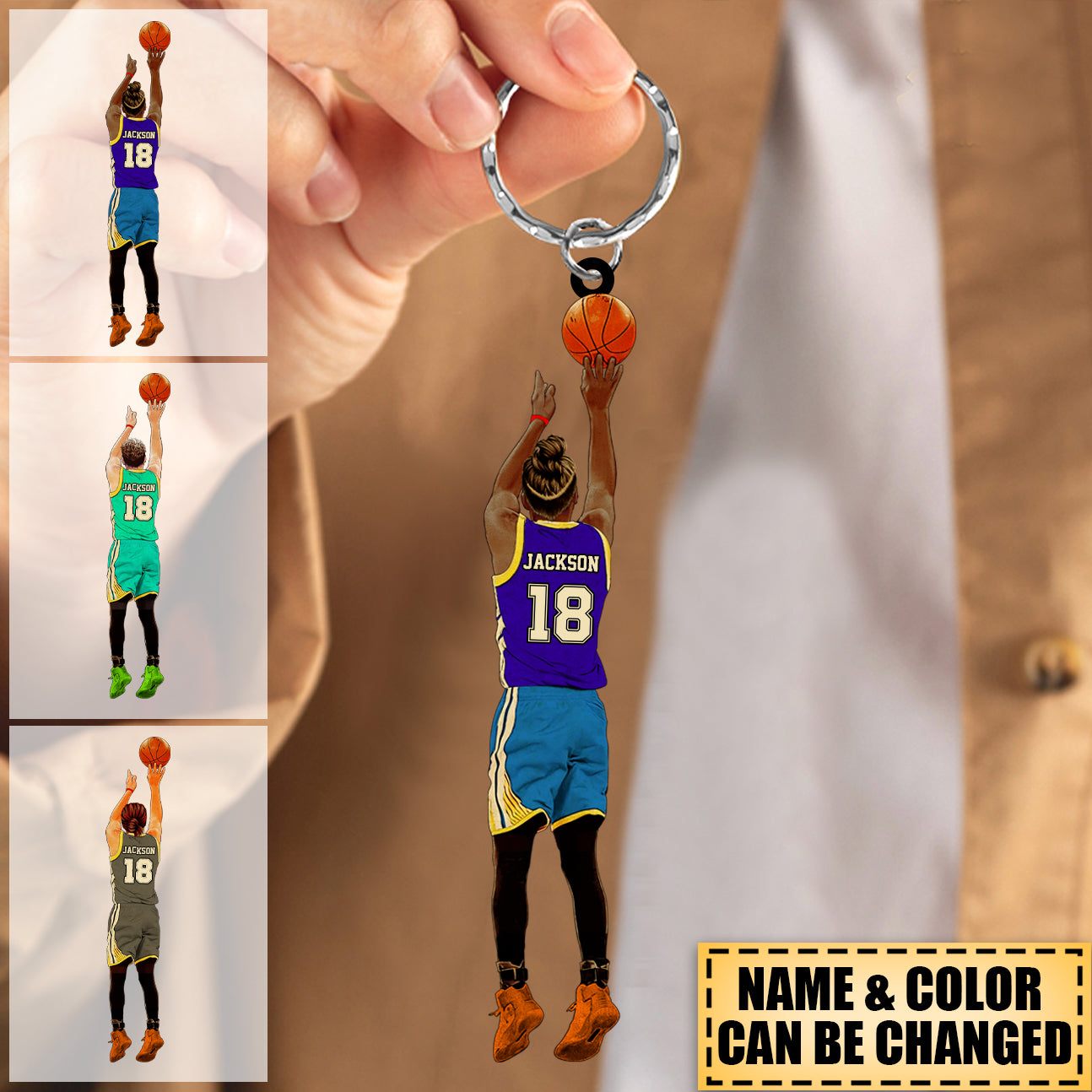 Personalized Basketball Boy Player Acrylic Keychain - Gift For Basketb ...