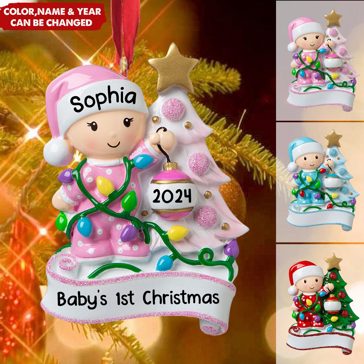 Cute Baby's First Christmas Ornament