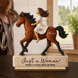 Personalized Girl Riding Horse Wooden Plaque, Gift For Horse Lover