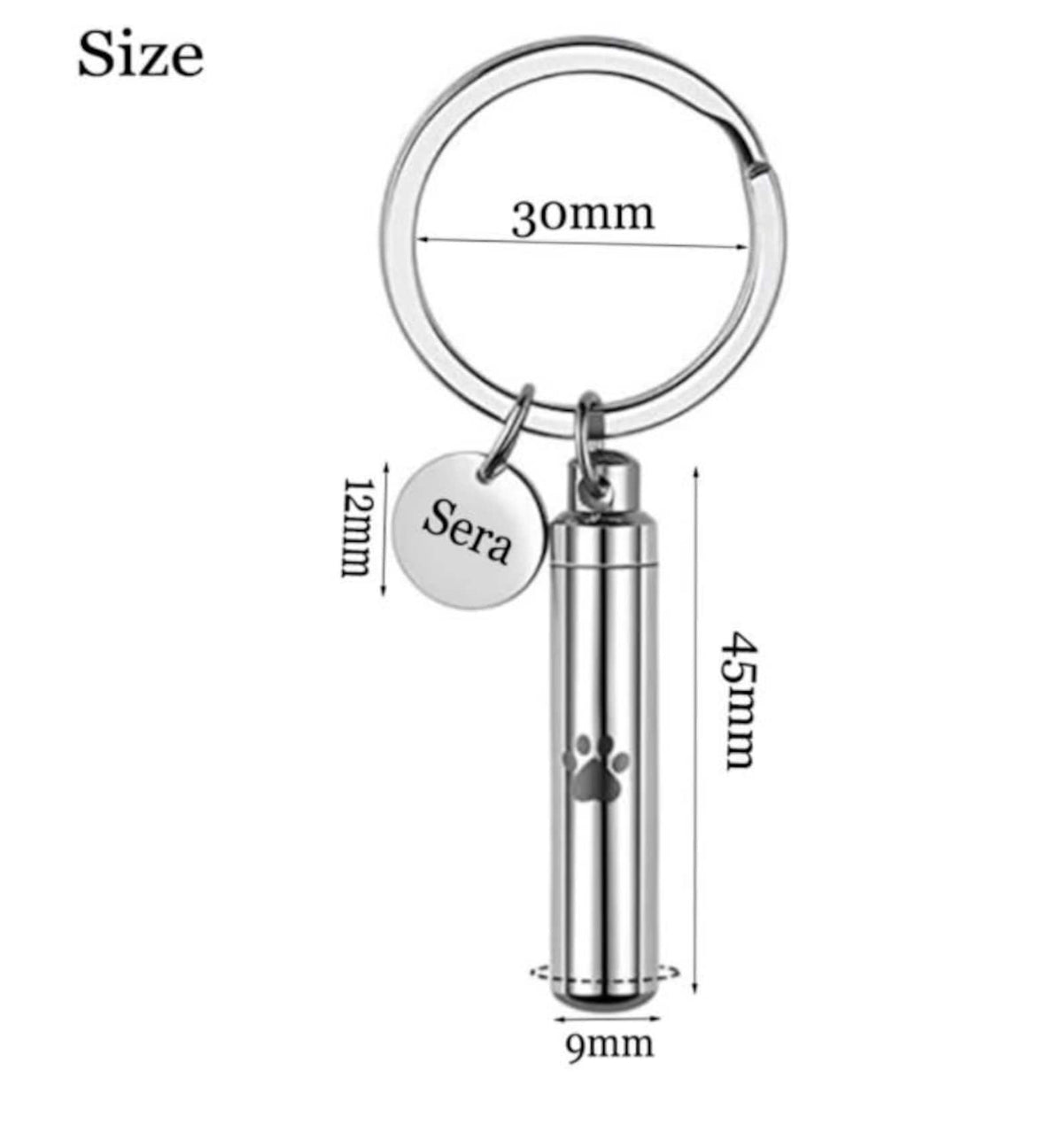 Custom Pet Urn Keychain, Ashes Keychain Pet Loss keychain- Pet Urn for Dogs