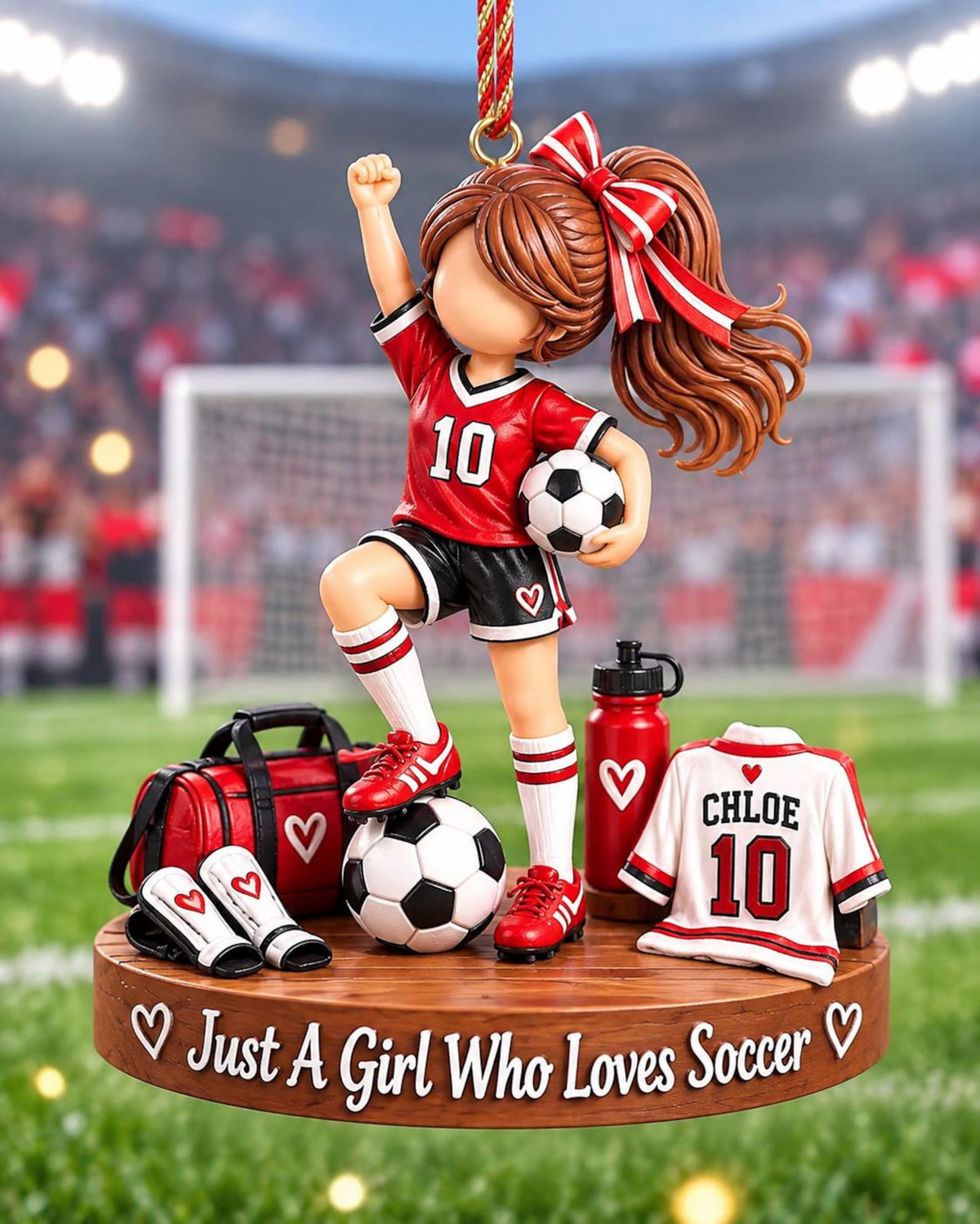 Just A Girl Who Loves Soccer - Personalized Soccer Christmas Ornament