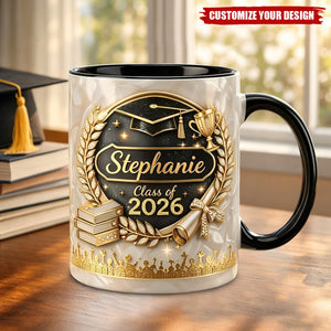 Custom Name Graduation 3D Effect Coffee Mug
