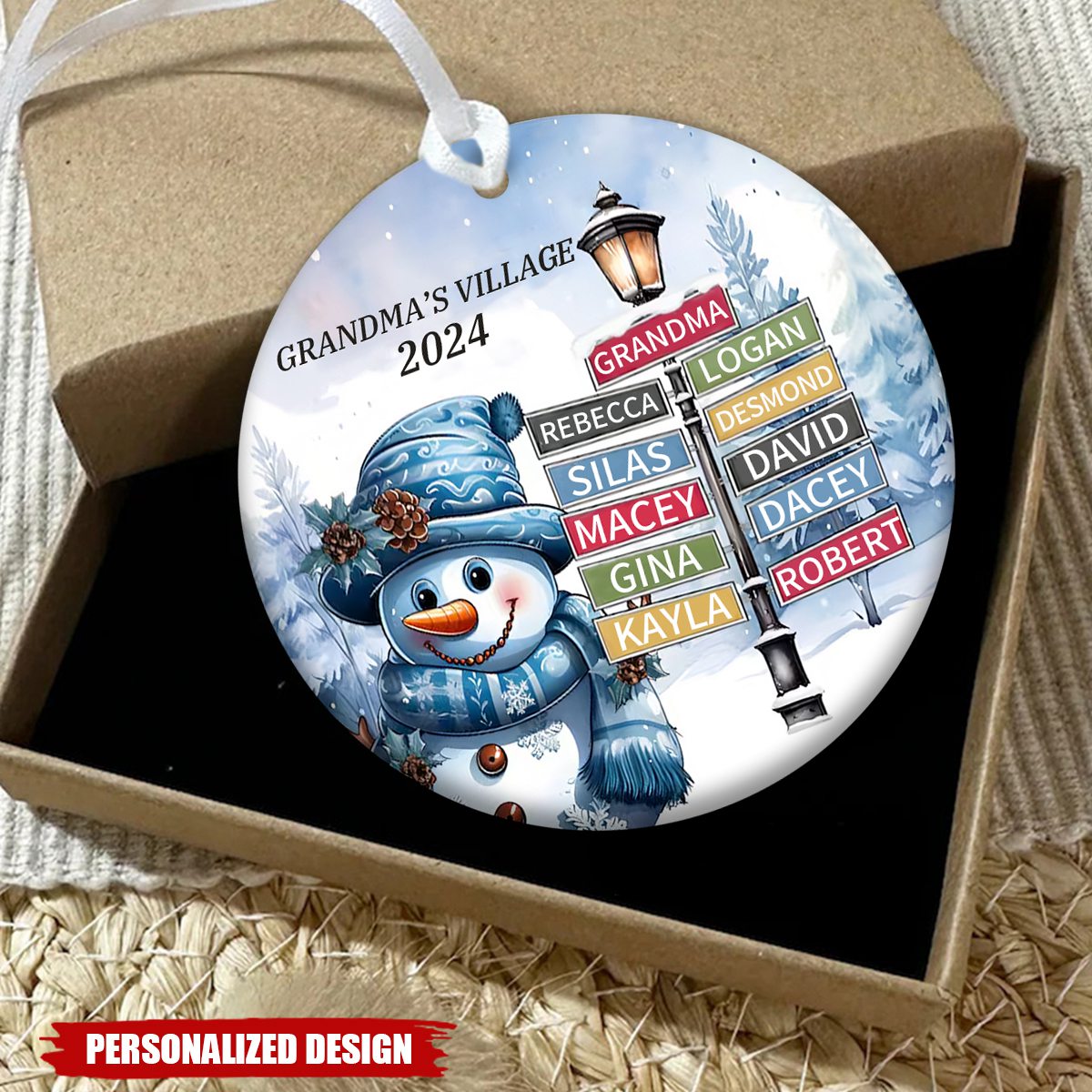 Personalized Christmas Snowman Ornaments for Grandma