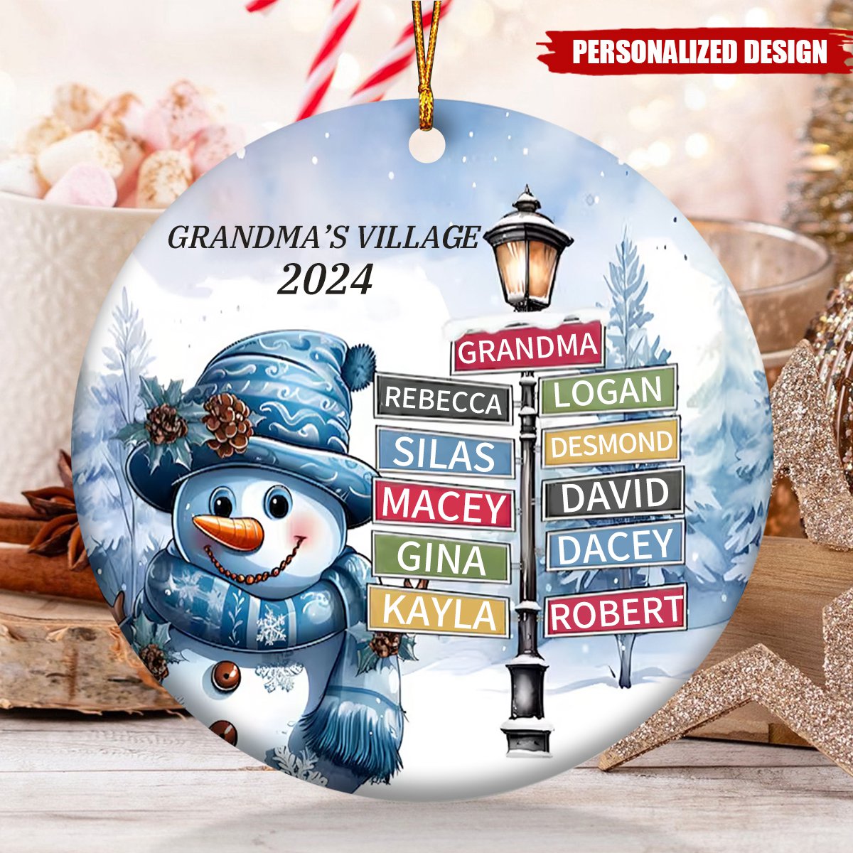 Personalized Christmas Snowman Ornaments for Grandma