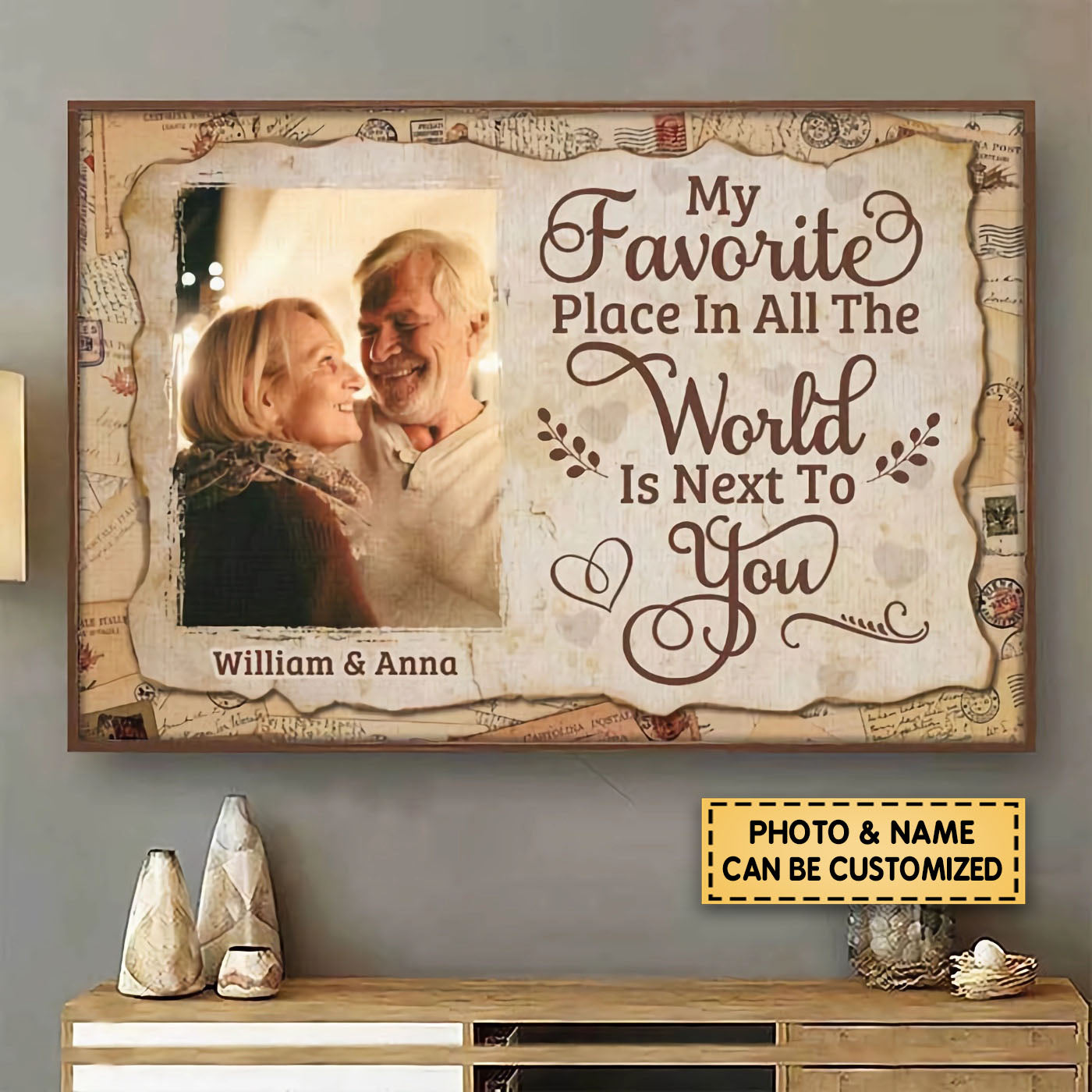 My All-time Favorite Place Is Next To You - Upload Image, Gift For Couples - Personalized Horizontal Poster