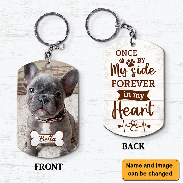 Pet Memorial Once By My Side Forever In My Heart Photo Personalized Acrylic Keychain