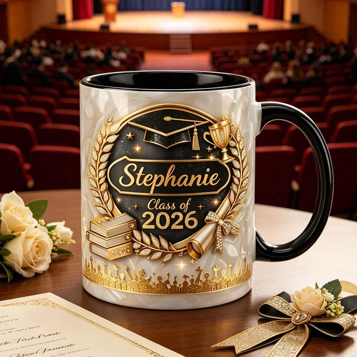 Custom Name Graduation 3D Effect Coffee Mug