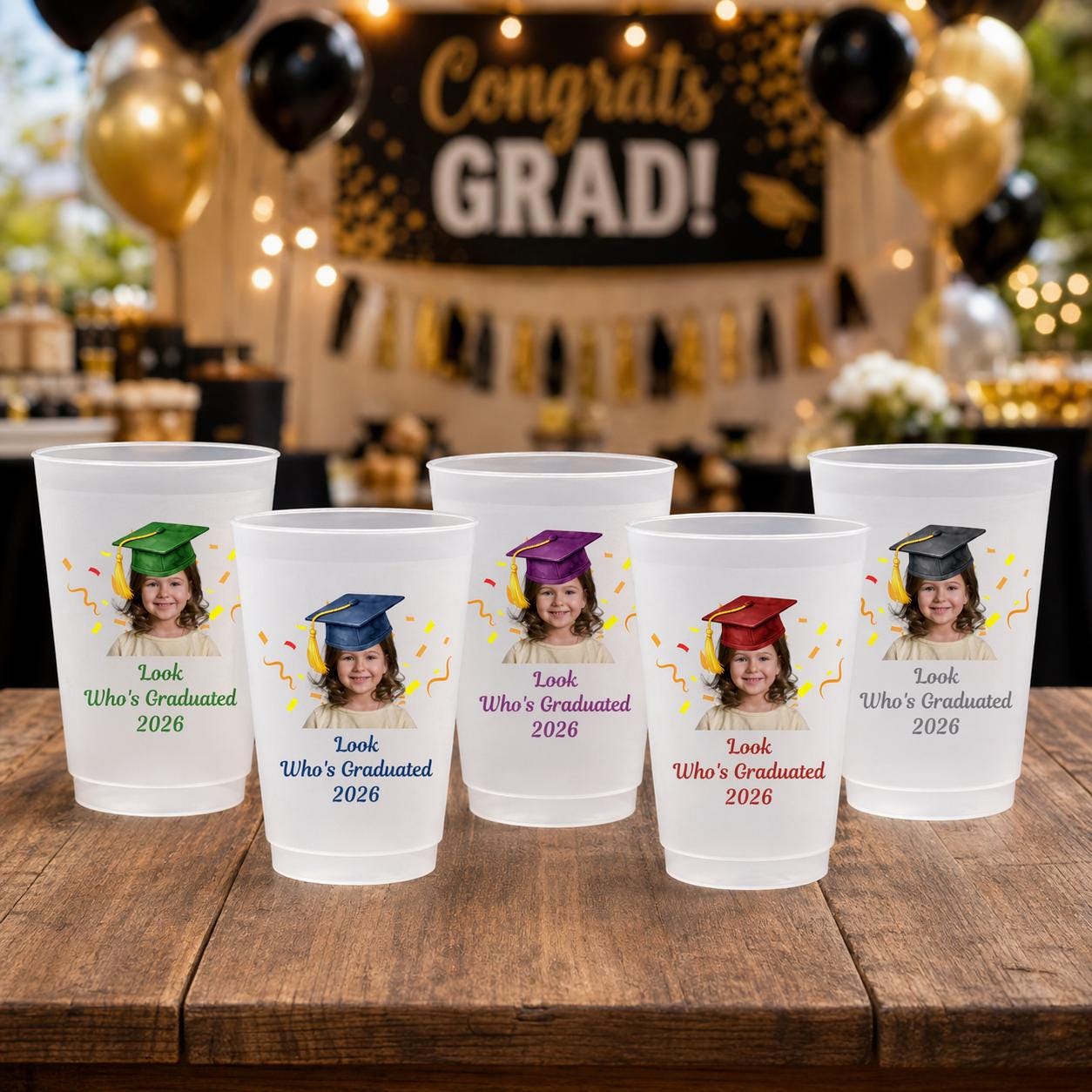 Look Who's Graduated 2026 - Personalized Photo Graduation Frosted Cup