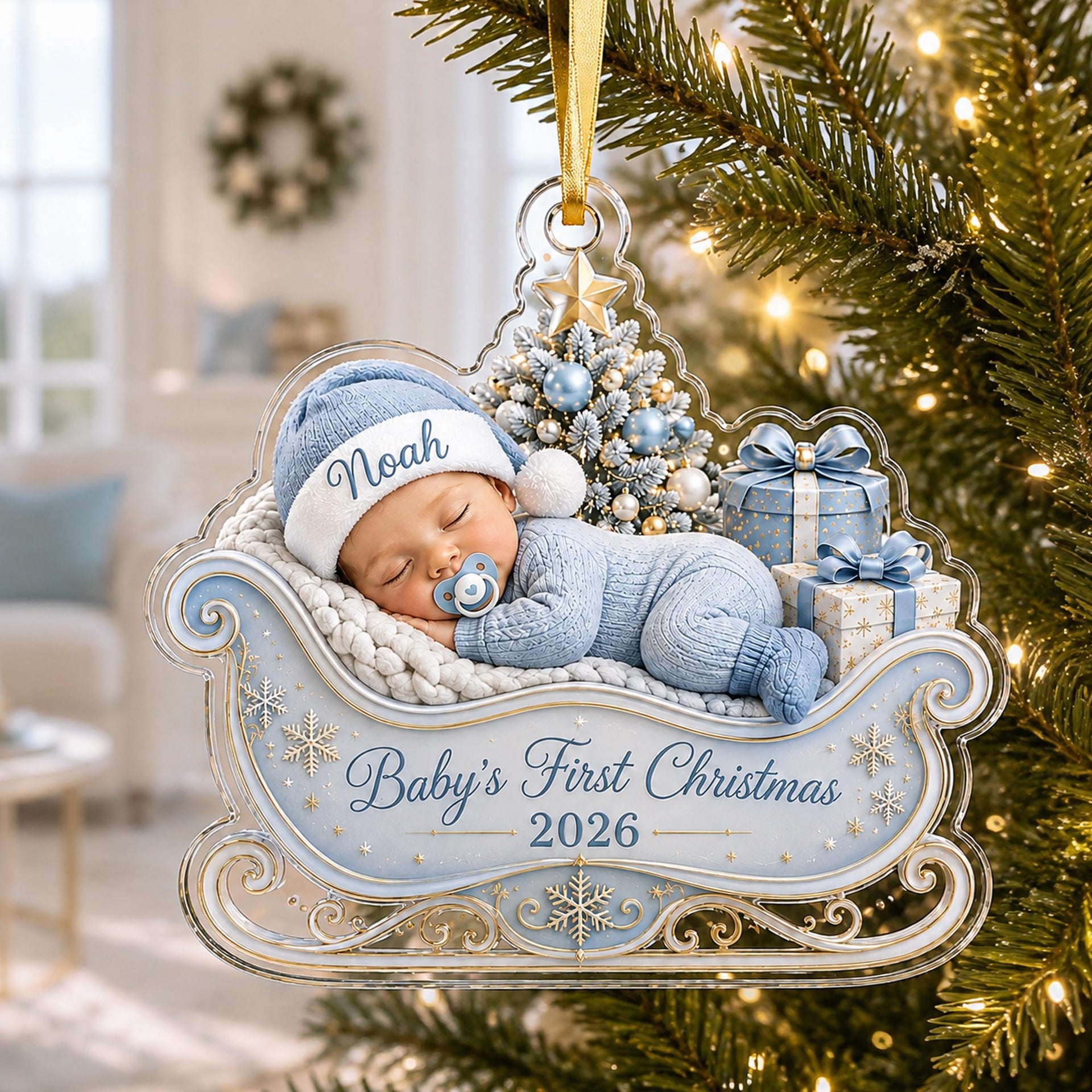 Personalized Baby’s First Christmas Ornament, Newborn Christmas Gift
