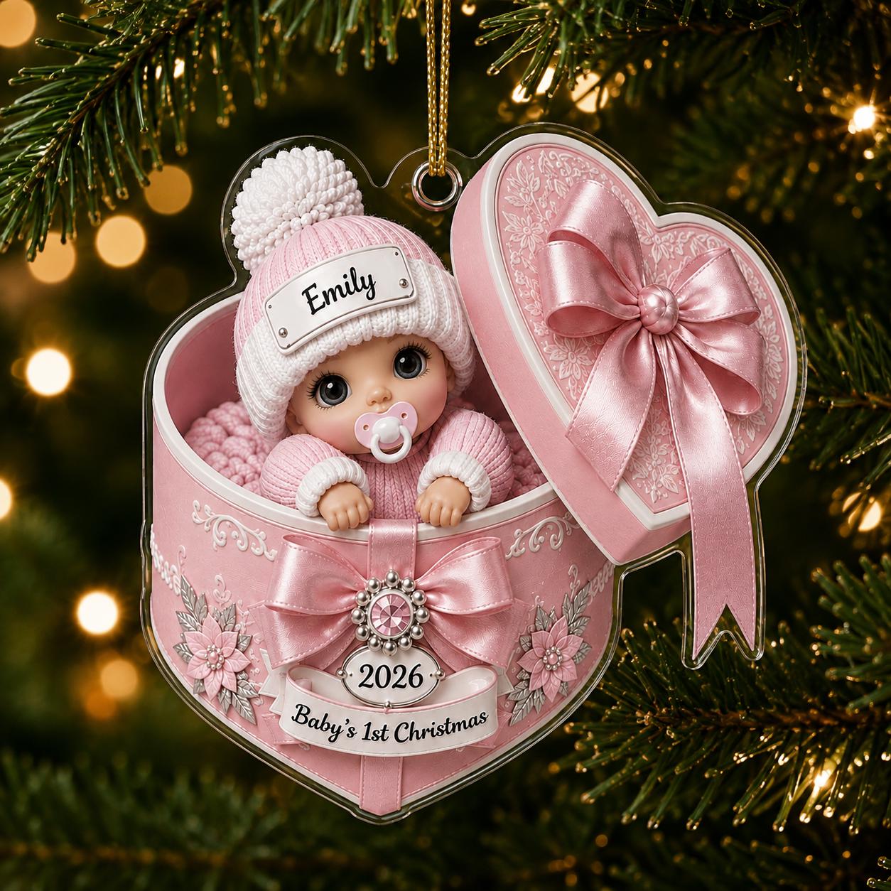 Personalized Baby's First Christmas Ornament 2026 - Baby Boy Girl Newborn Gift