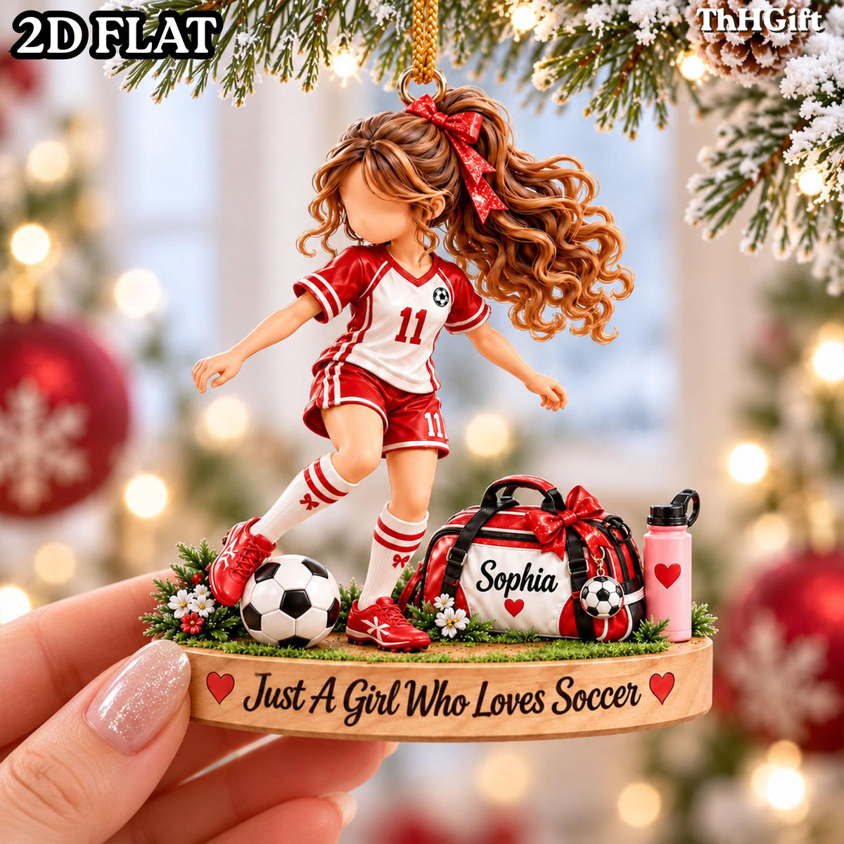 Personalized Soccer Girl Ornament,  Soccer Team Player Keepsake