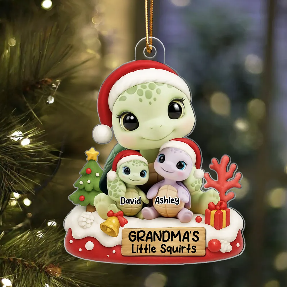 Grandma's Little Squirt Turtle Personalized Acrylic Ornament