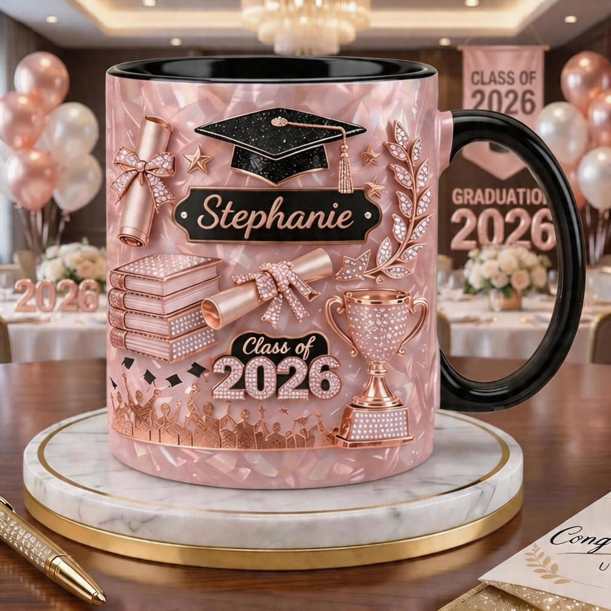 Personalized 2026 Graduation Gift 3D Effect Coffee Mug