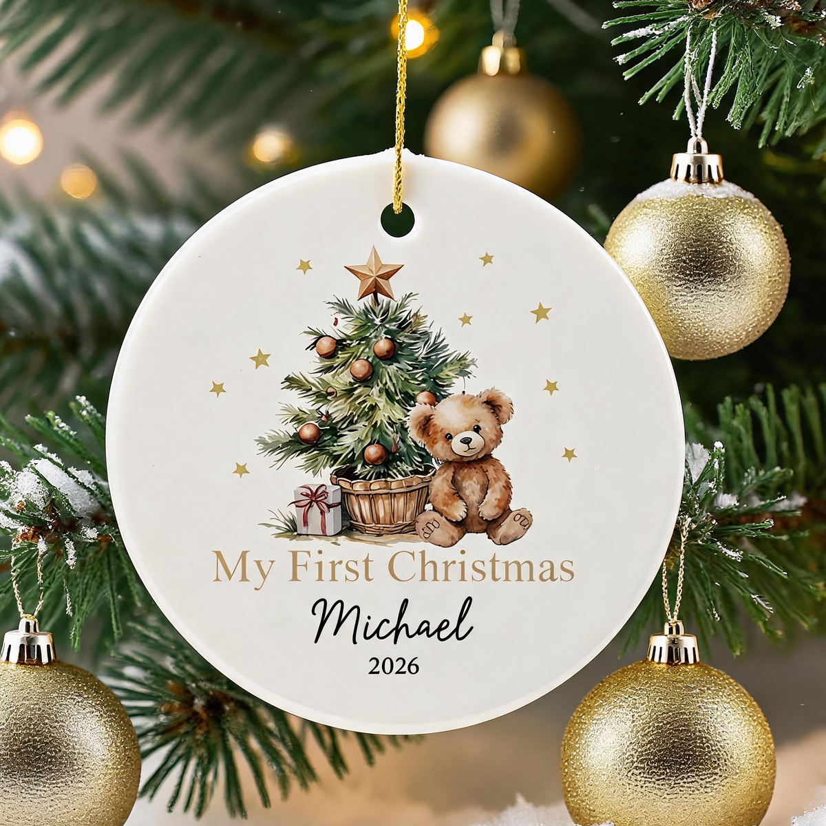 Personalized Baby First Christmas Ornament, Xmas Gifts for Baby