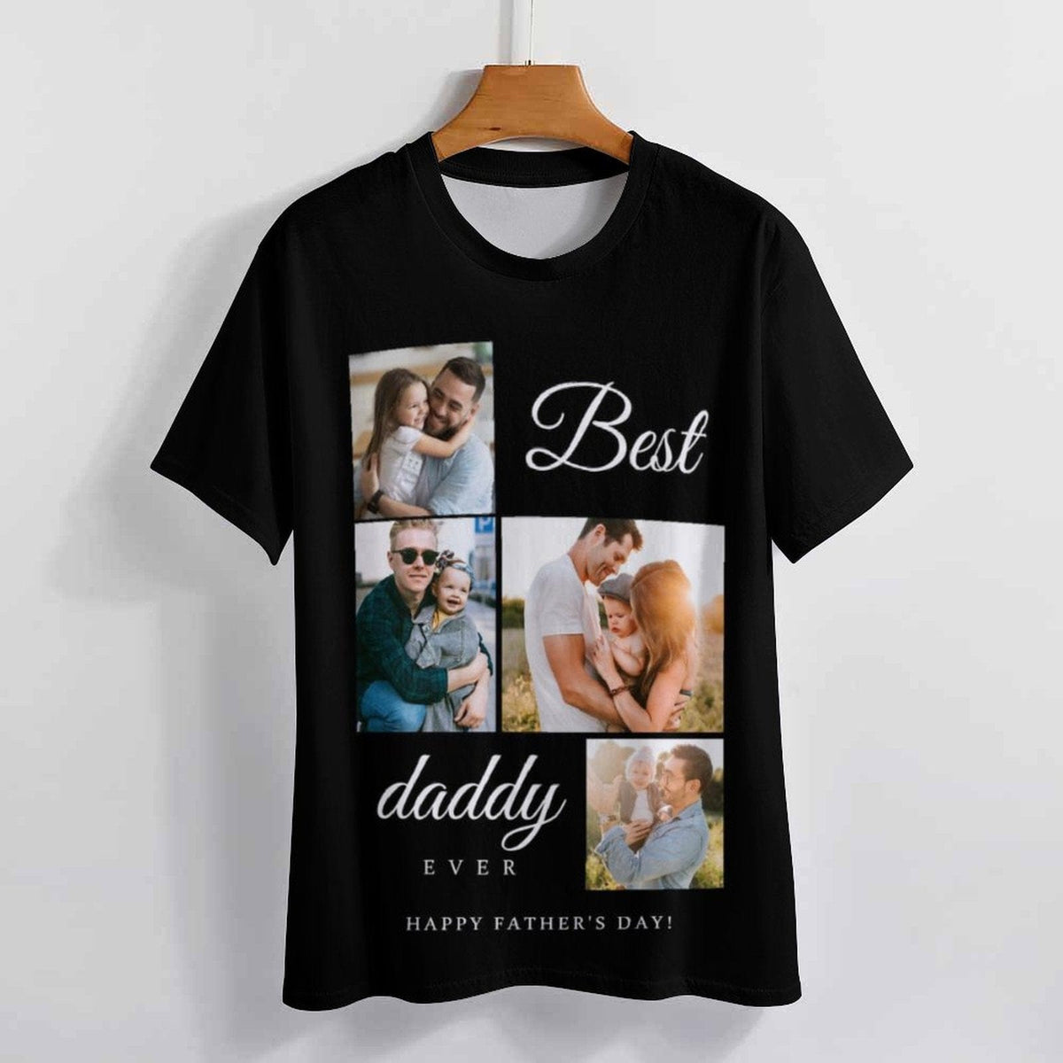 Custom Photo&Text Best Daddy T-Shirt Birthday Holiday Gift Shirt for Father's Day