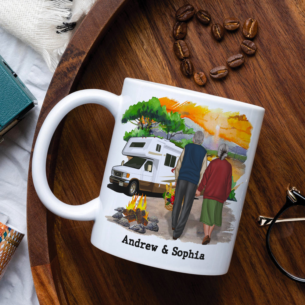 Universary Couple Camping, Personalized Couple Coffee Mug