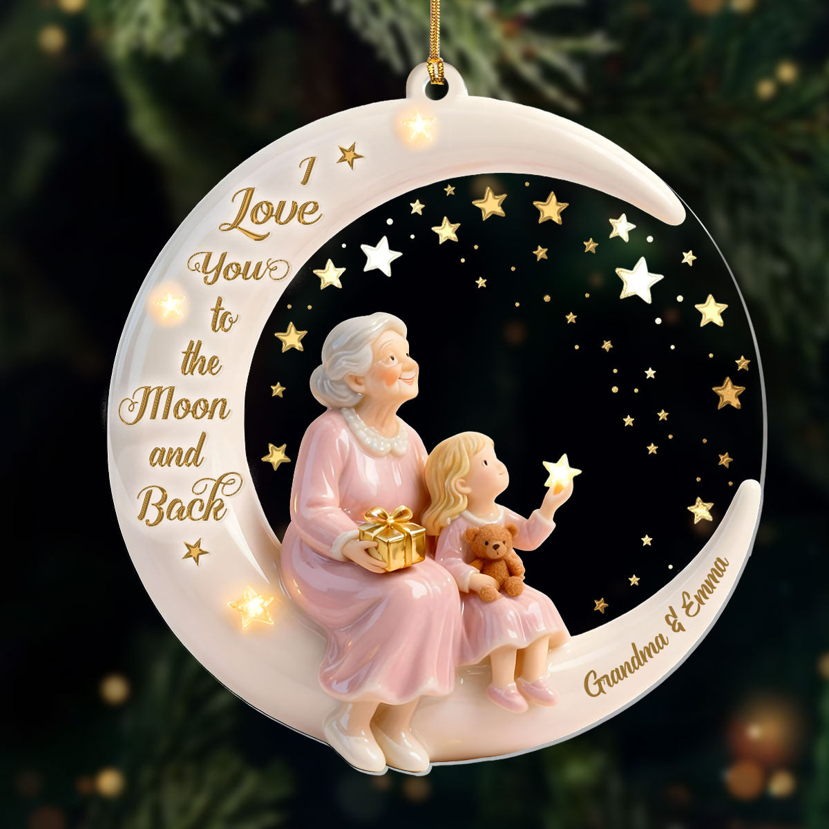 I Love You To The Moon And Back - Personalized Acrylic Ornament