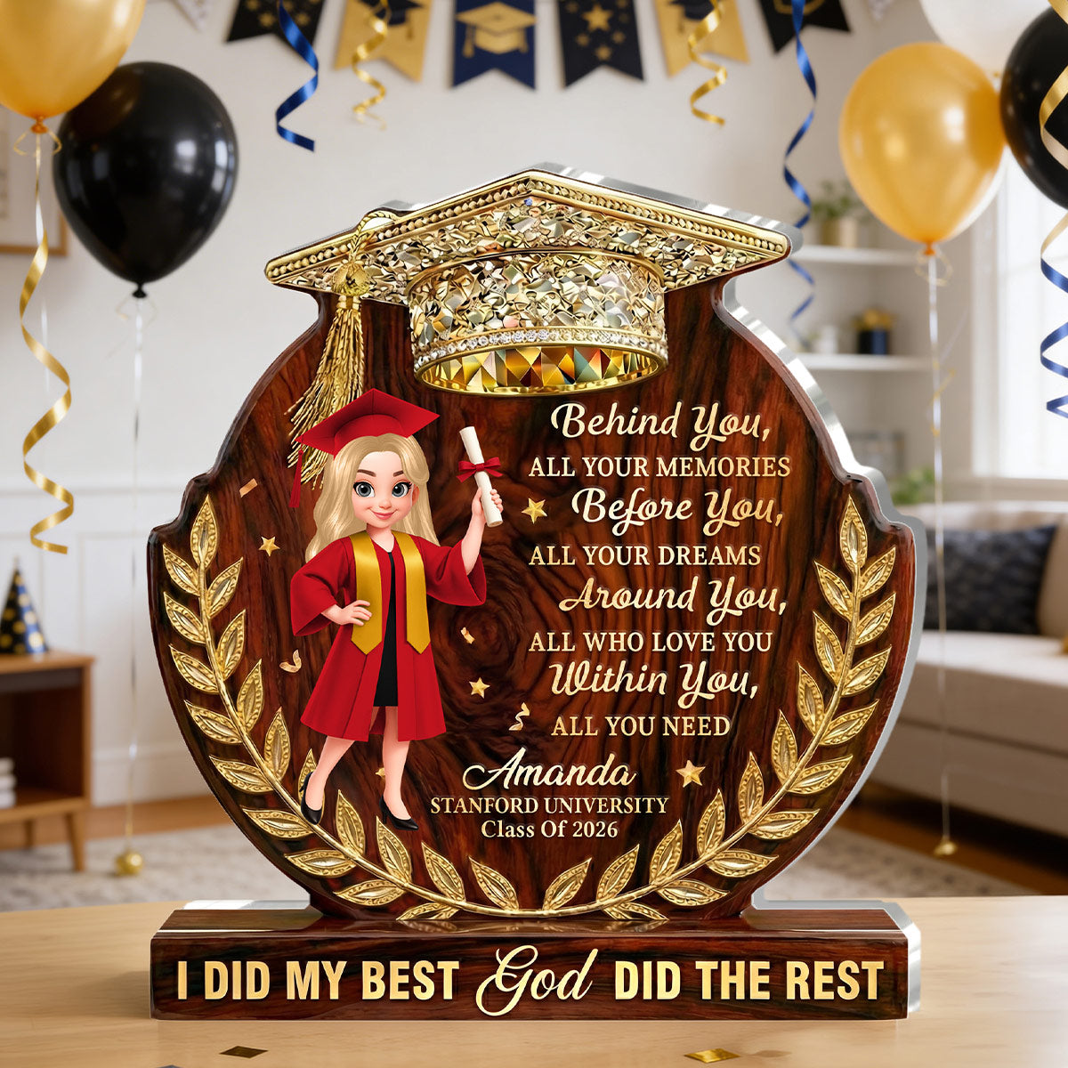 I Did My Best God Did The Rest - Personalized Custom Shaped Acrylic Plaque