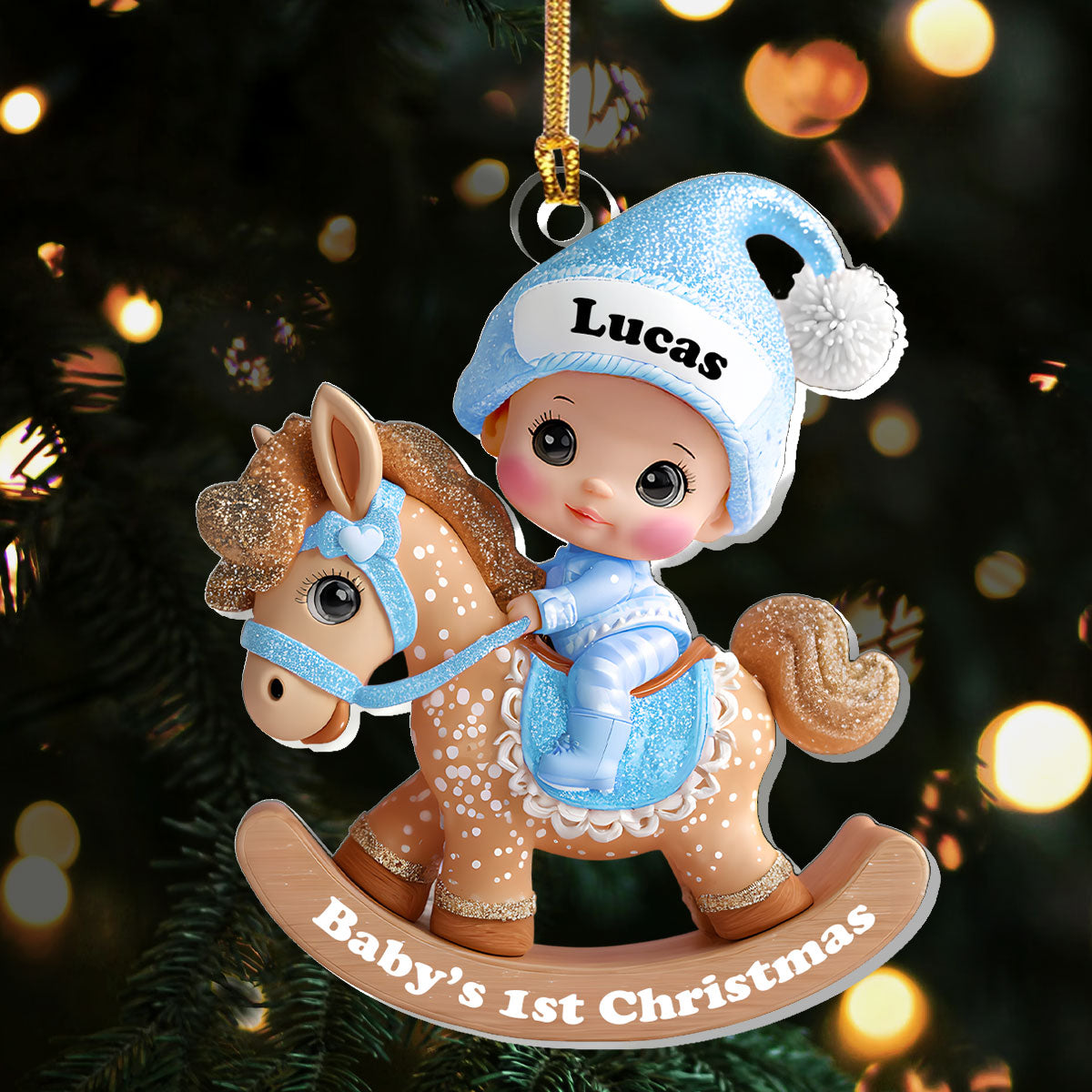 Baby’s First Christmas Rocking Horse Keepsake - Personalized Acrylic Ornament