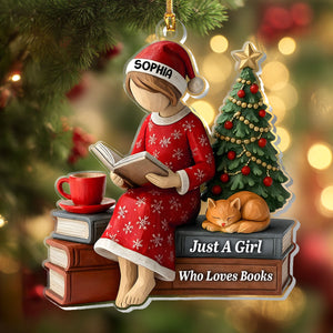 Just A Girl Who Loves Books - Personalized Acrylic Ornament